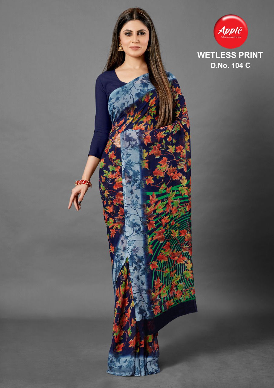 Apple Wetless Print 104 Latest Fancy Printed Casual Wear Designer Georgette Saree Collectio